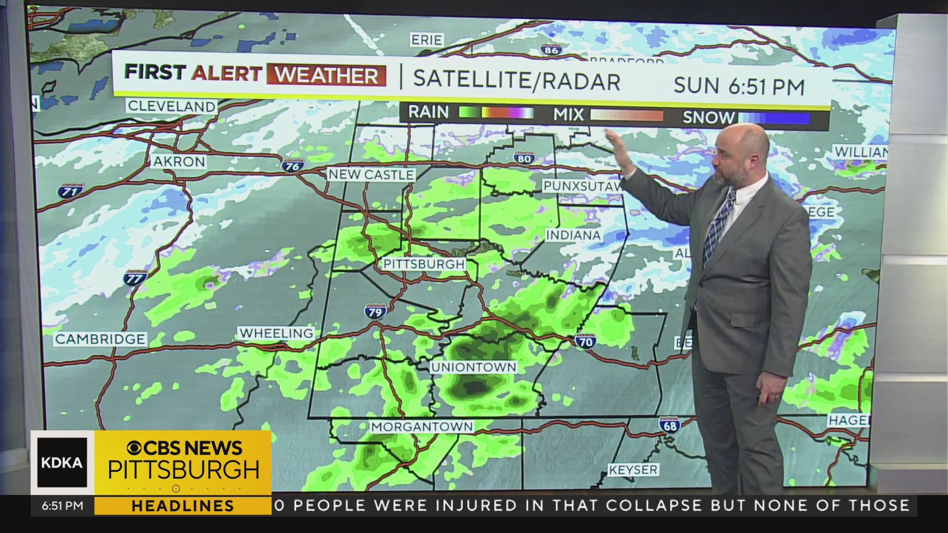 Pittsburgh Weather: Rain transitioning to light snow as night continues ...