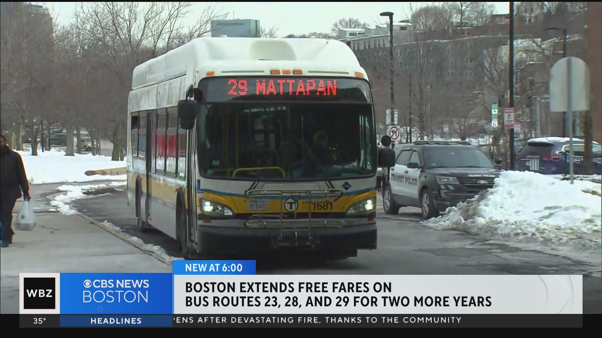 Boston extends free bus service for two more years - CBS Boston