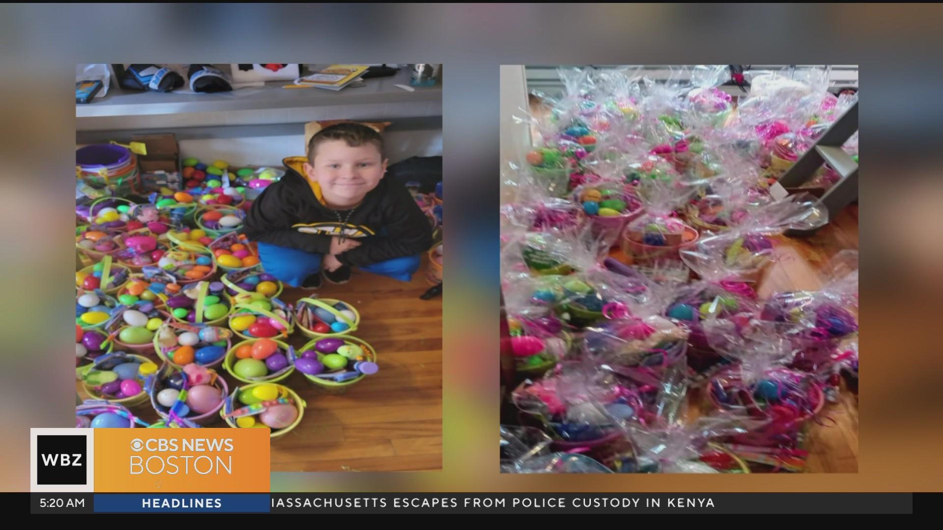 12-year-old boy gives back by making Easter baskets to help kids in ...