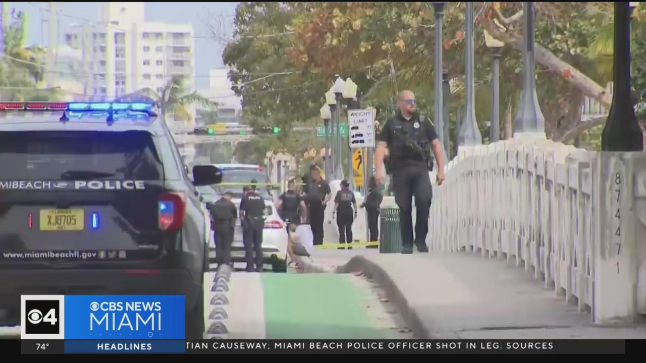 Miami Beach Police officer shot in leg by friendly fire during arrest ...