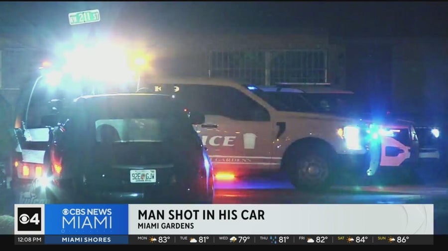 A man is shot inside his car in Miami Gardens - CBS Miami