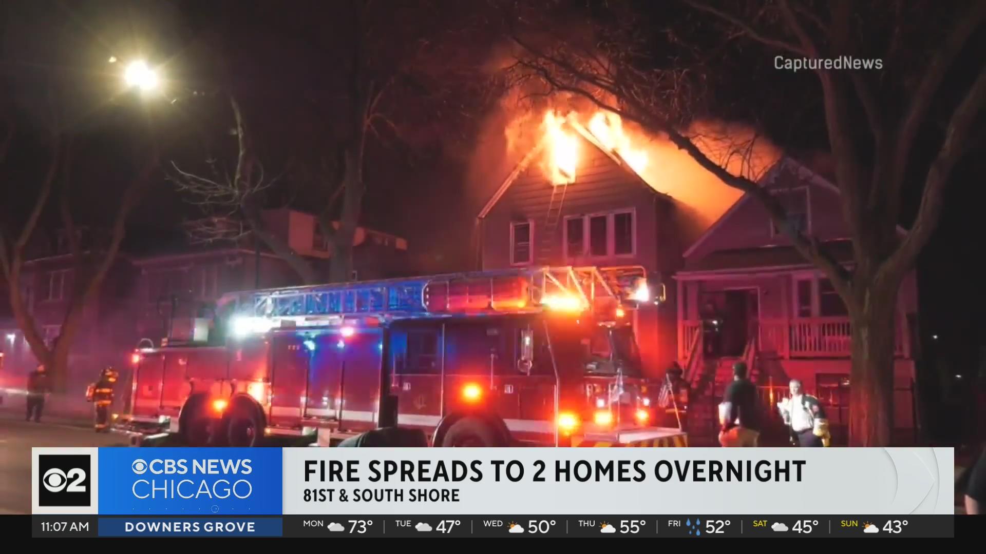 Fire spreads to two homes on Chicago's South Side - CBS Chicago