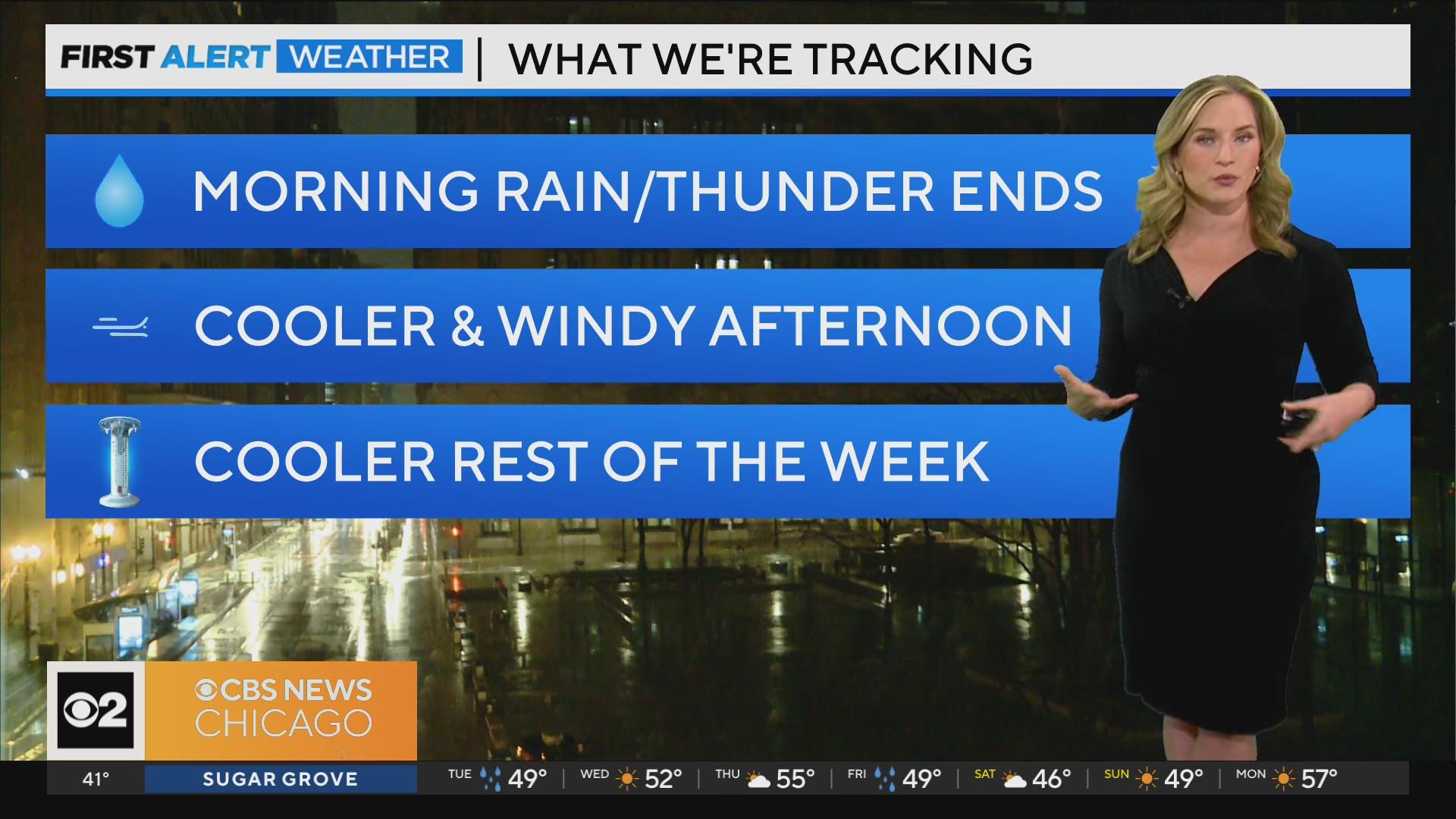 Rain lingers early Tuesday morning in Chicago, cooler day ahead - CBS ...