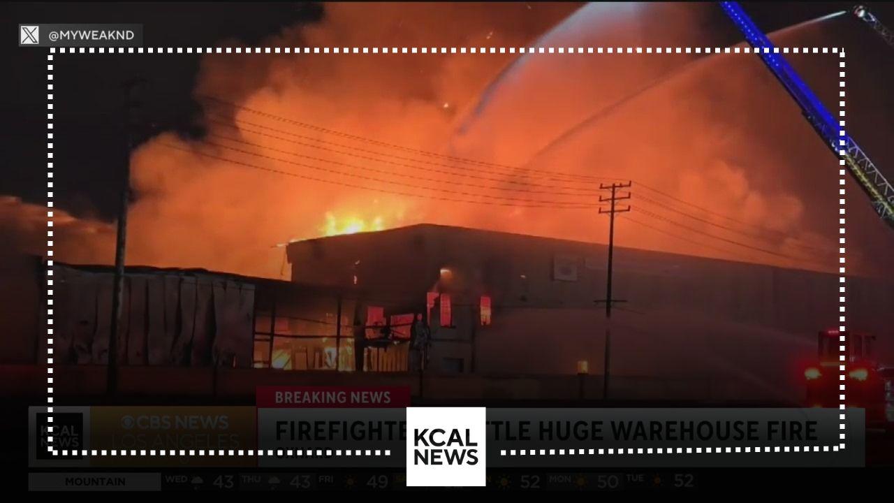 Oxnard residents shelter in place during massive warehouse fire - CBS ...