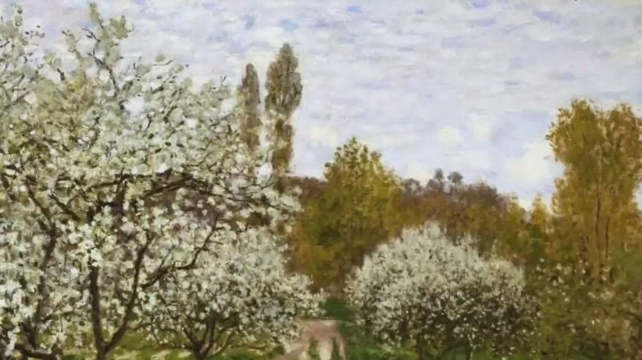 Claude Monet、Pommiers en Fleurs Claude Monet | Pommiers en fleurs (1872) | MutualArt