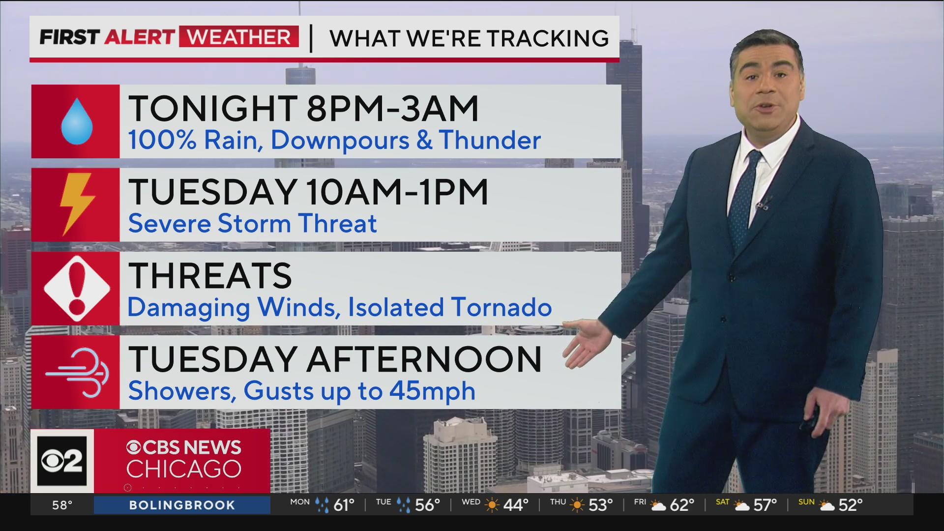 Chicago to get drenched with heavy rains along with gusty winds - CBS ...