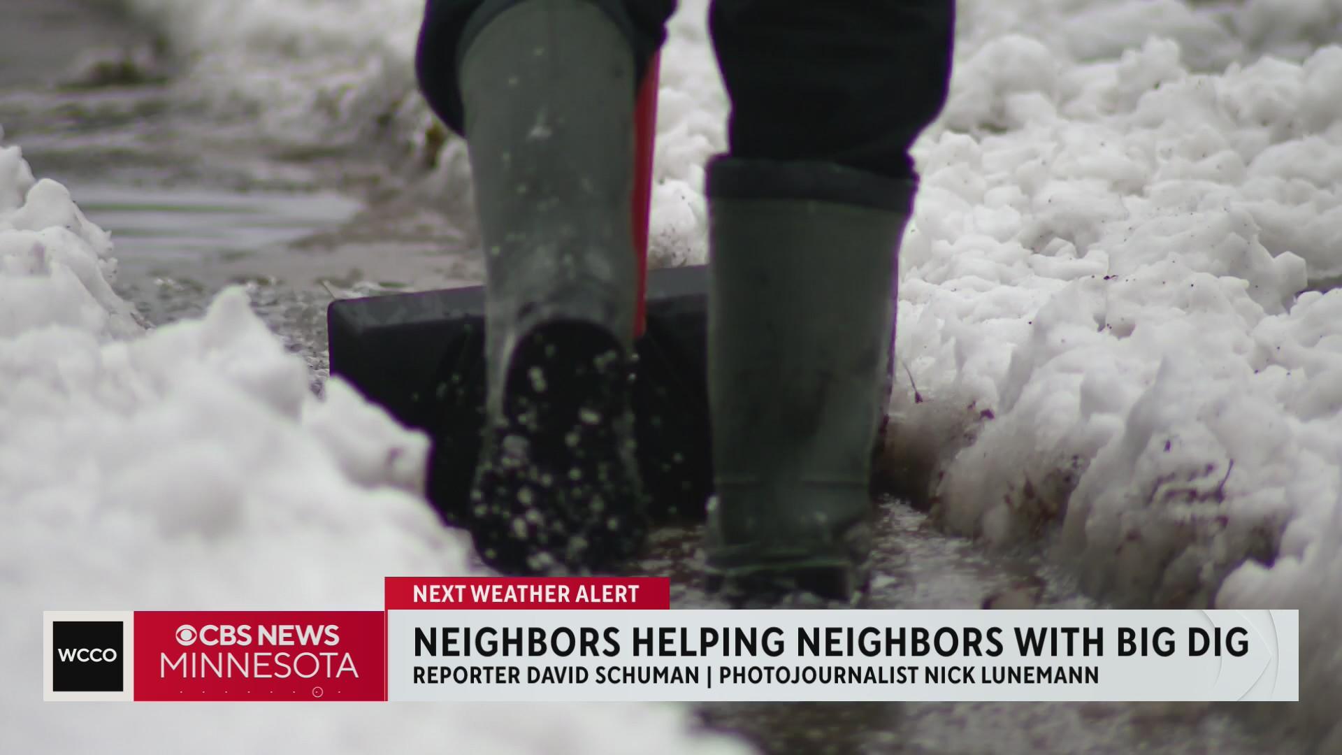Neighbors in St. Paul help each other dig out after spring snowstorm ...