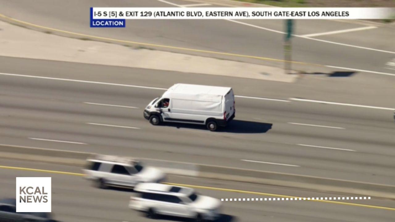 Hit-and-run driver in white van arrested after pursuit in East LA - CBS ...