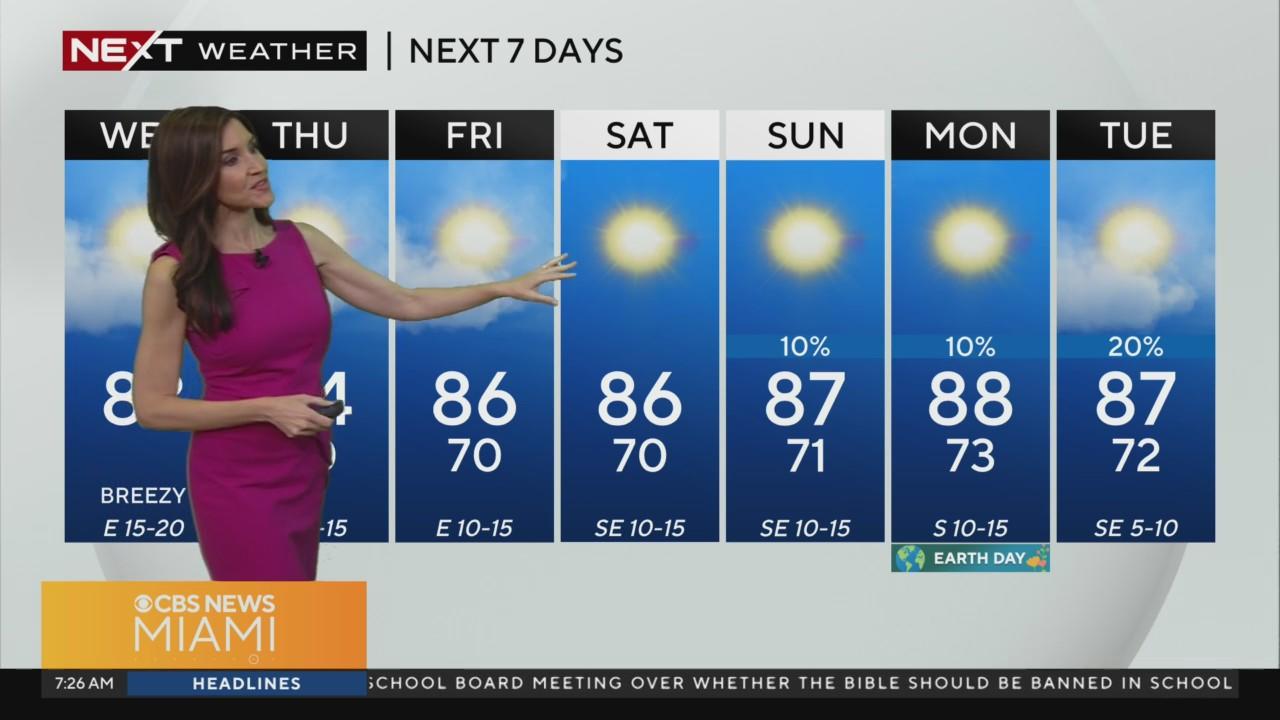 Sunny, breezy & dry, warming trend begins Thursday - CBS Miami