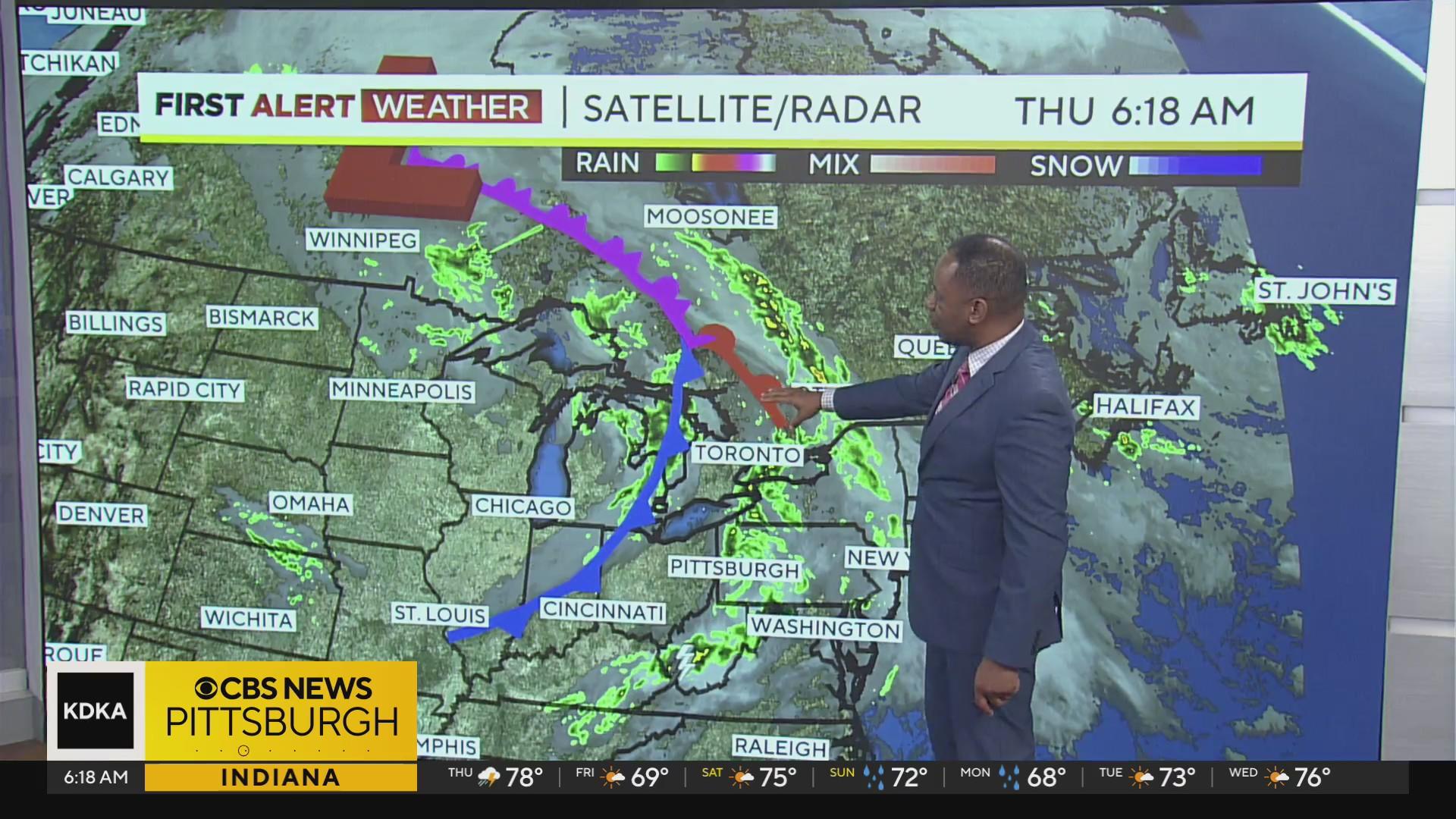While the severe weather has passed the Pittsburgh area, showers remain ...