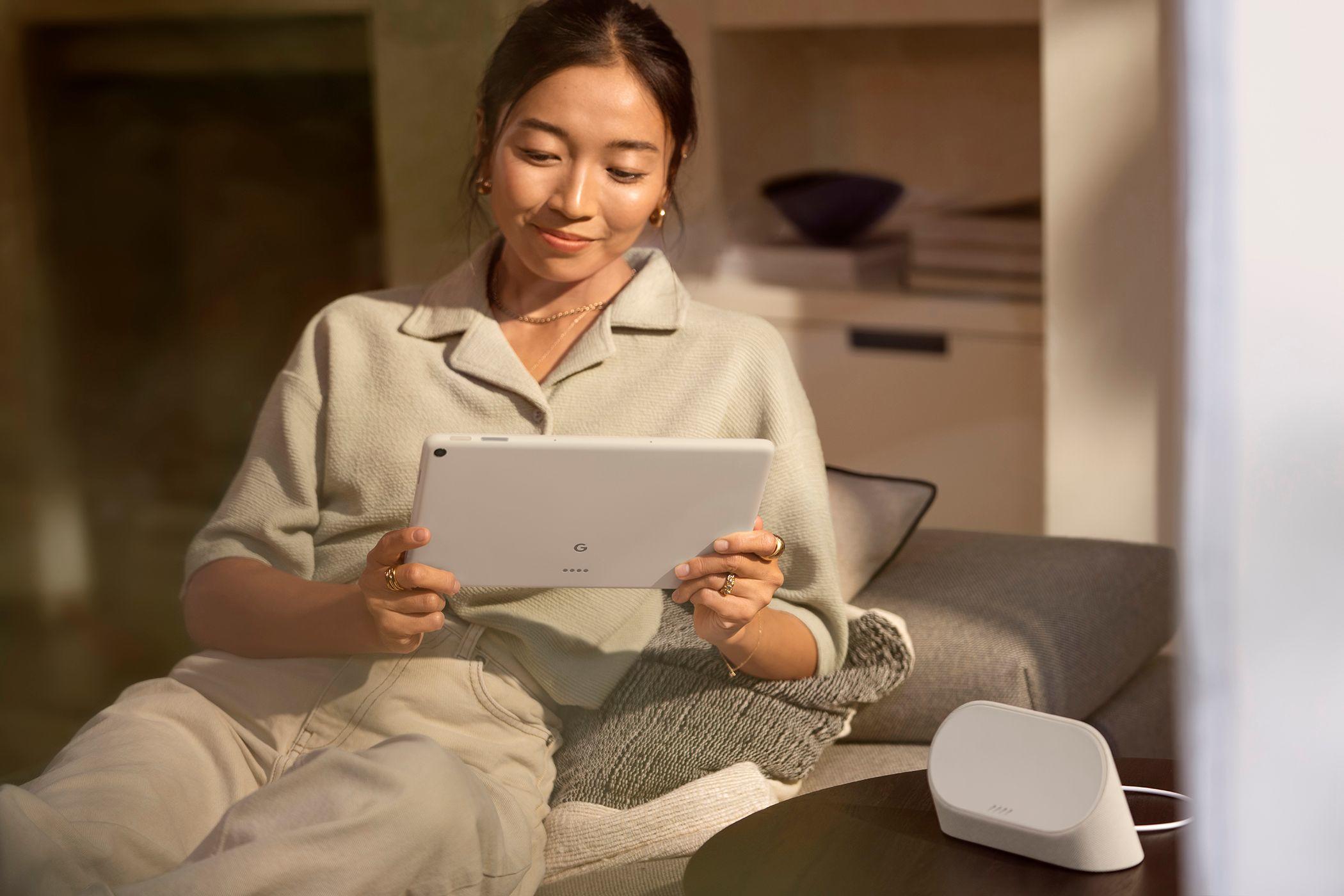 Person using Google Tablet 