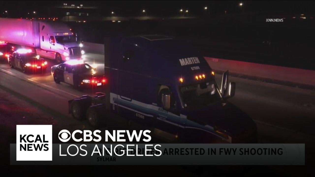 Semi-truck driver arrested in 210 Freeway shooting in Pasadena - CBS ...