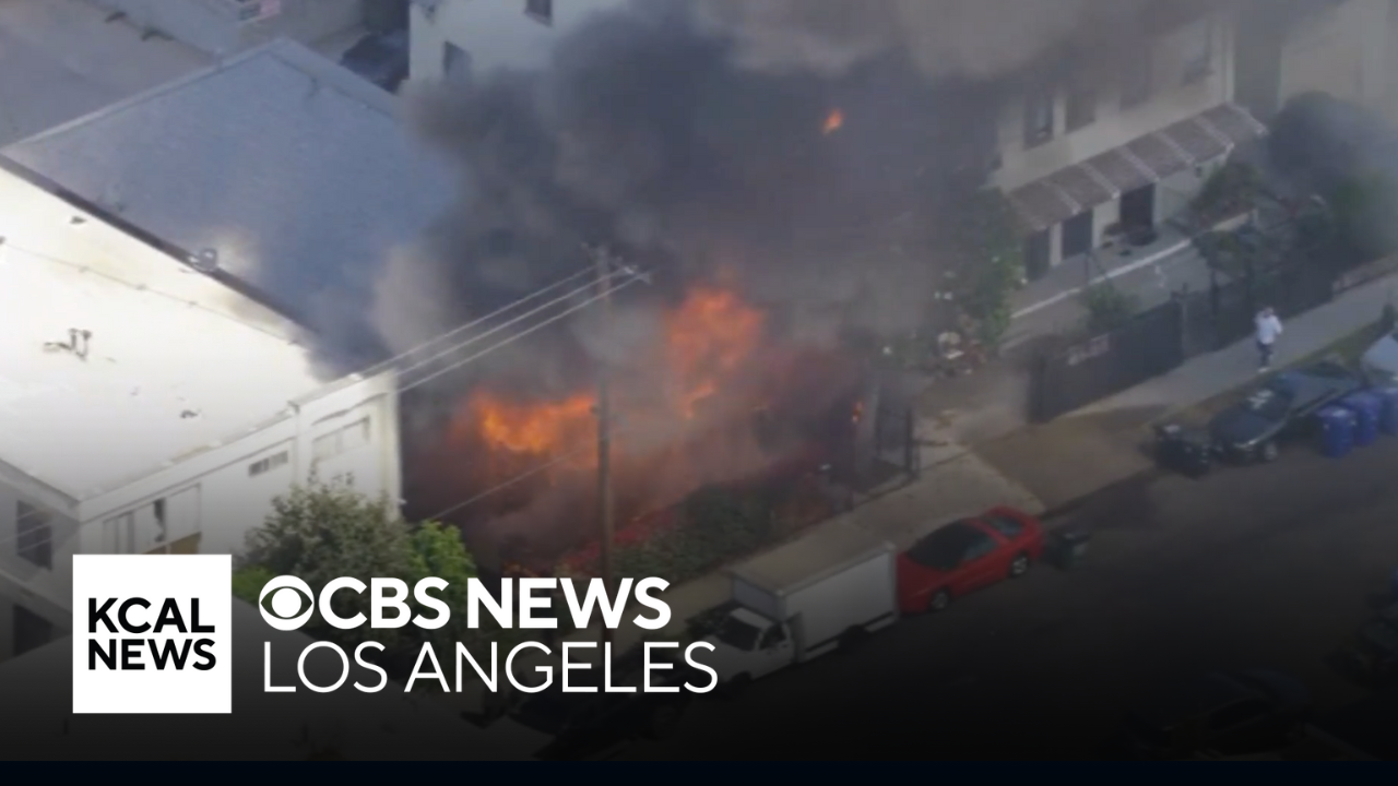 Massive fire causes severe damage to home in Koreatown - CBS Los Angeles