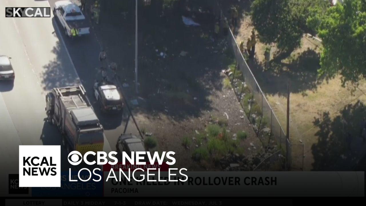 Person killed in rollover crash in Pacoima - CBS Los Angeles