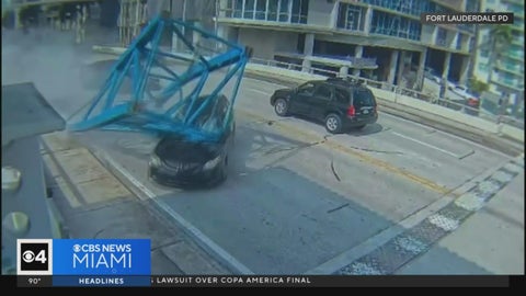 Police body cam video shows moments after part of crane collapse in