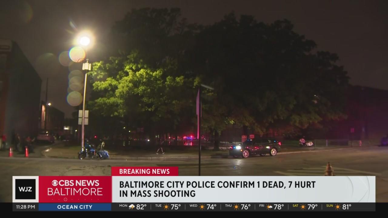 1 dead, 7 injured after multiple people fired shots in East Baltimore