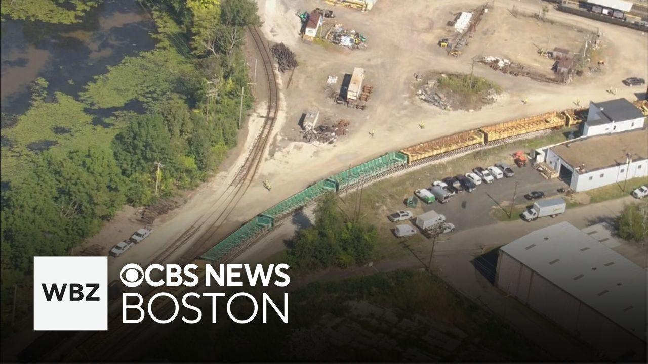Freight train derailment in Ayer, Massachusetts leaves 9 cars toppled ...