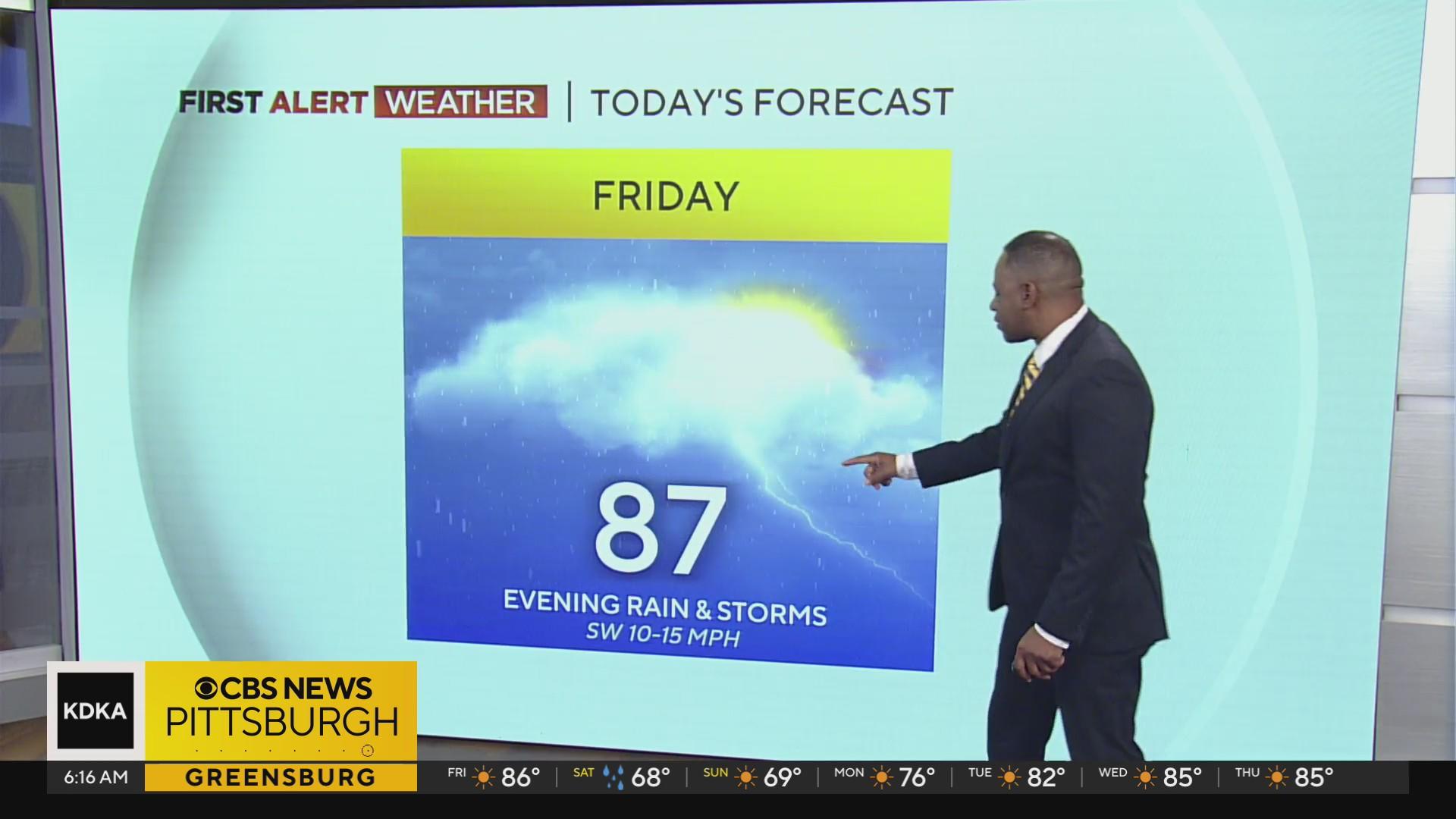 Rain and storms will move through the Pittsburgh area this afternoon ...