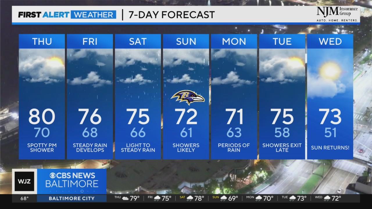 Maryland Weather: More rain Friday into Saturday from "Helene" - CBS ...