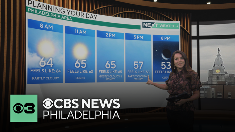 Breezy and partly cloudy skies in Philadelphia Monday. Here's the full ...