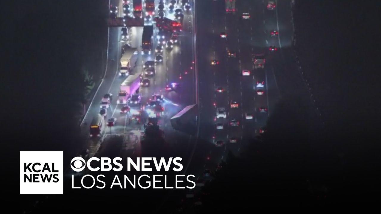 All lanes of westbound 101 Freeway near Encino reopen after overturned ...