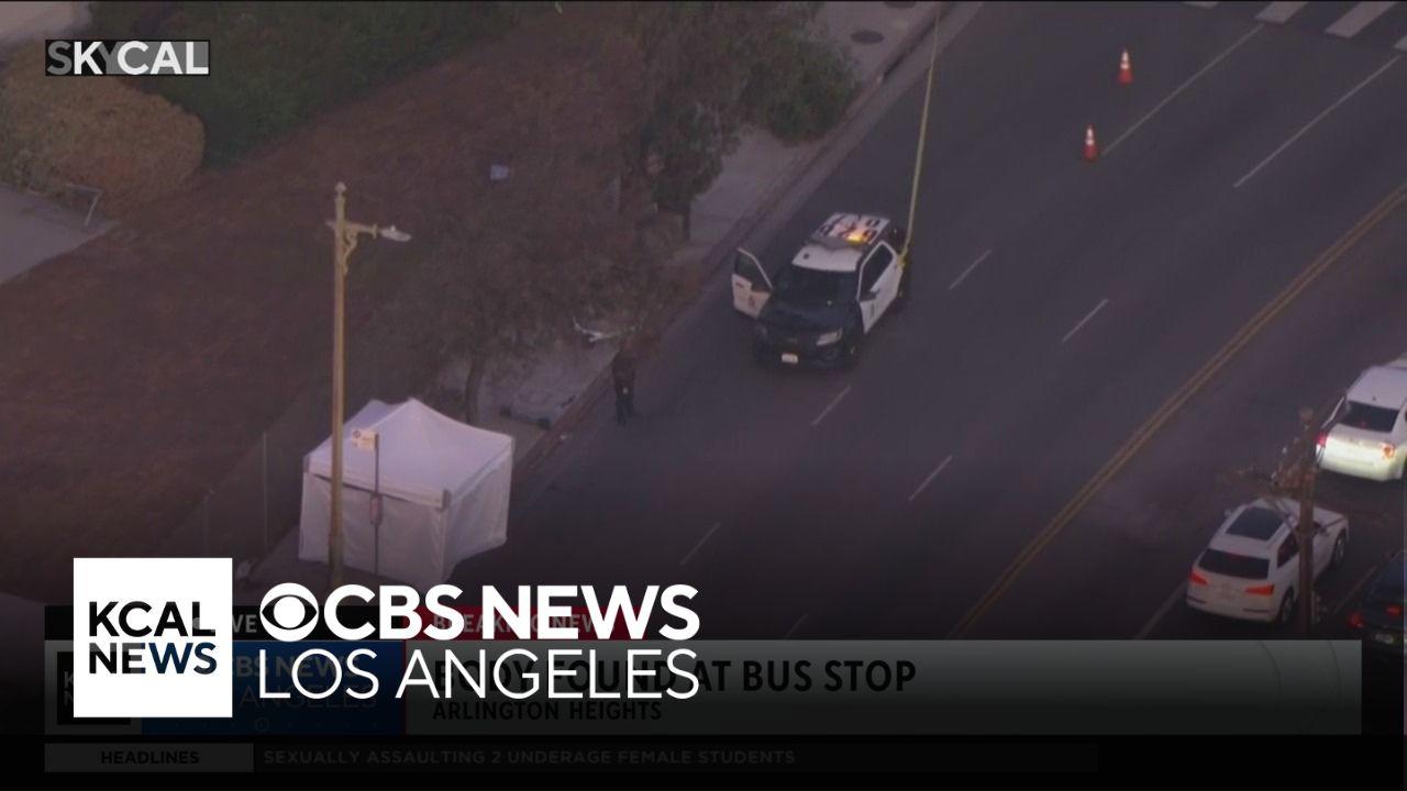 Woman found dead at bus stop in central Los Angeles - CBS Los Angeles