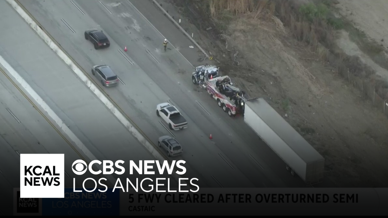 Overturned big rig creates hours-long traffic delay on I-5 in Castaic ...