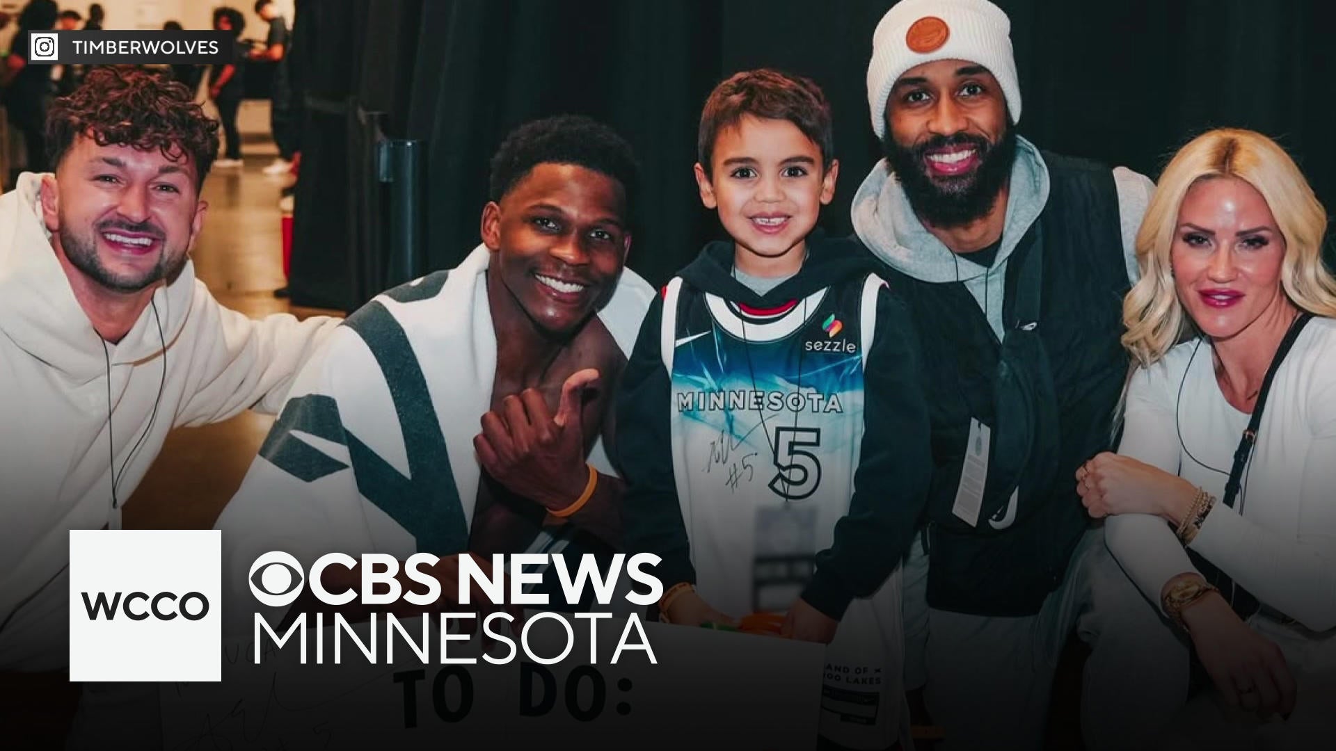 Young boy battling leukemia meets Timberwolves star Anthony Edwards