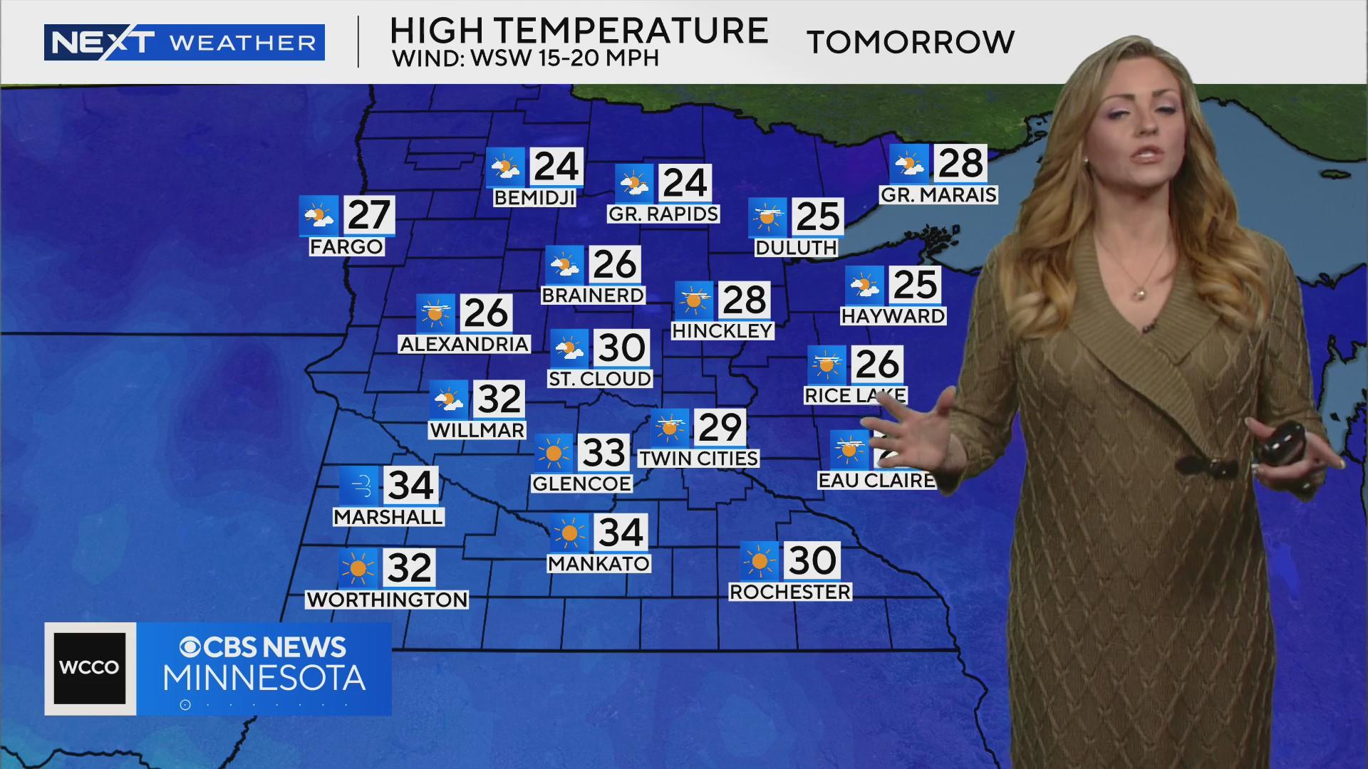 Mild temperatures take a dip as cold front passes through - CBS Minnesota