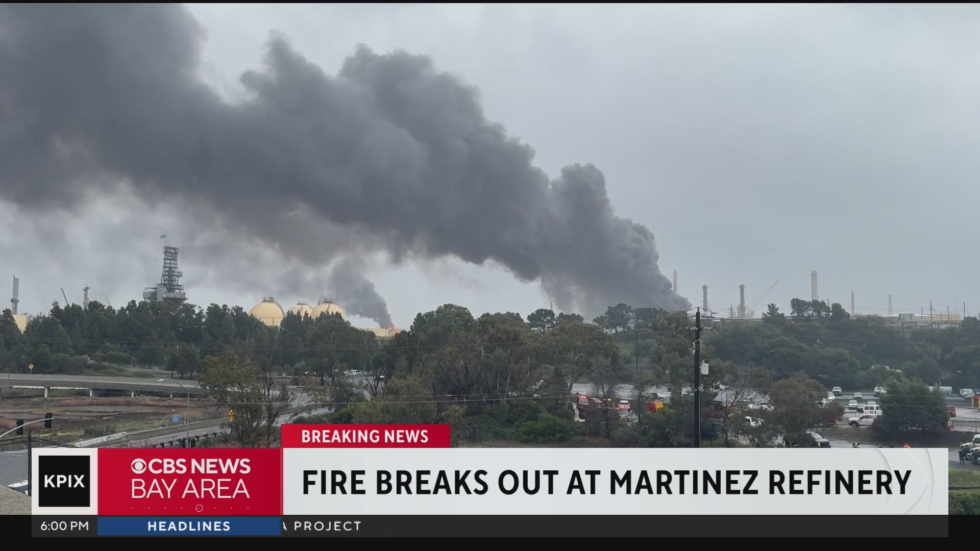 Martinez refinery fire leaves 6 workers injured, shelterinplace