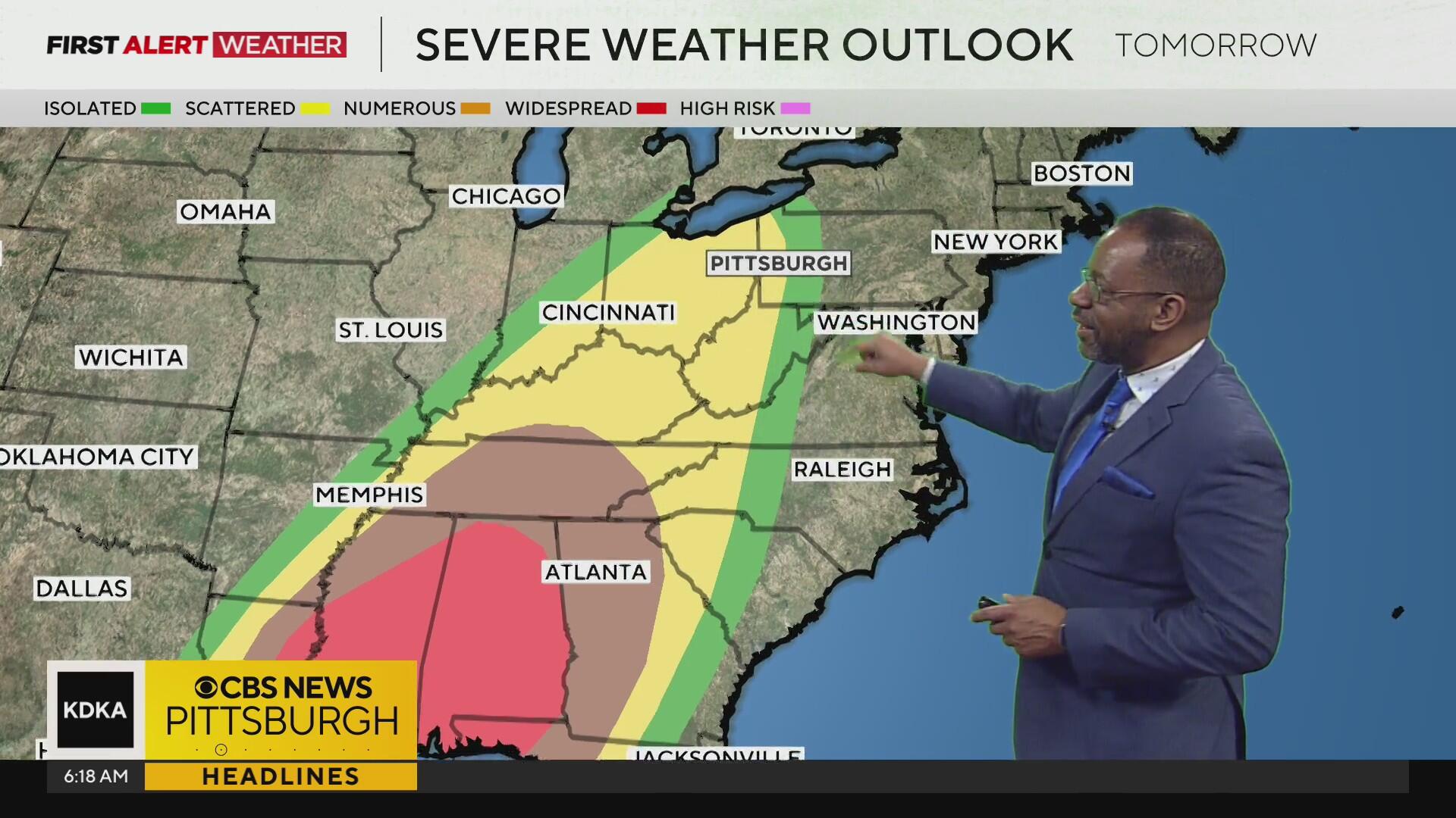 Storm chances will peak by Sunday morning - CBS Pittsburgh