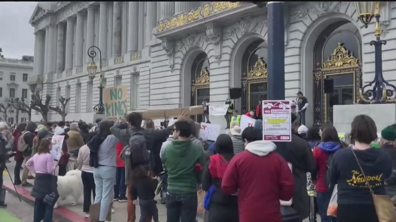 Hundreds gather in San Francisco to protest mass firings of federal ...