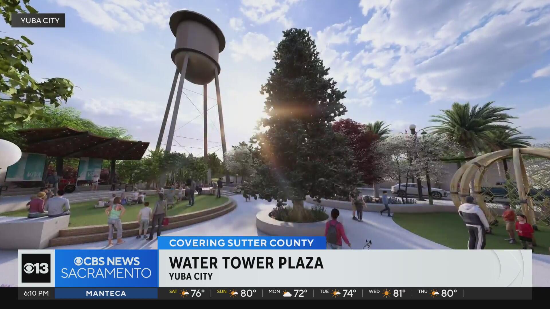 Yuba City to build new plaza under iconic water tower - CBS Sacramento