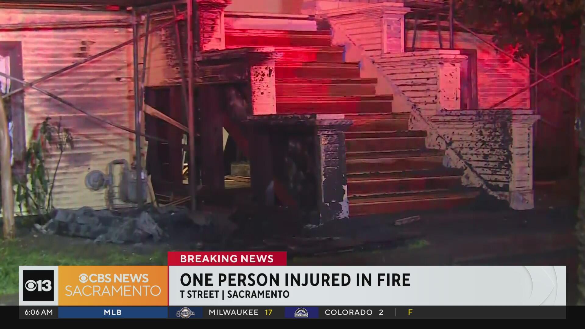 Porta potty catches fire in front of Sacramento home, woman hurt CBS