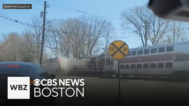 Video shows Commuter Rail train colliding with tractor-trailer in ...