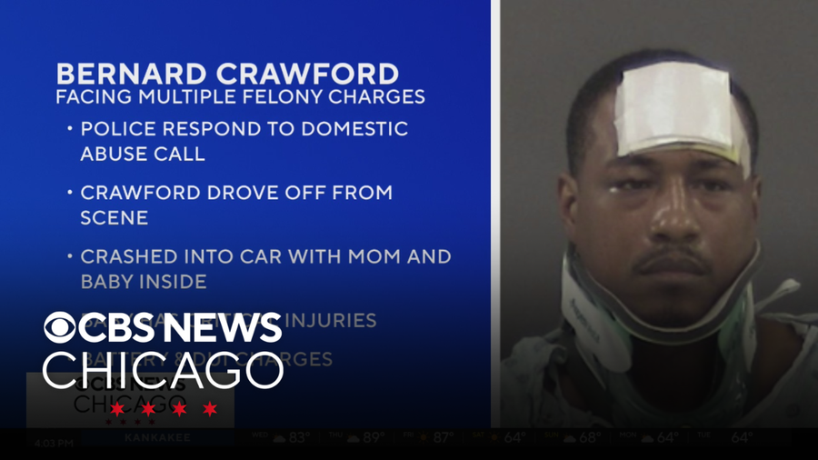 Domestic battery suspect slams head-on into car with mom, baby after ...