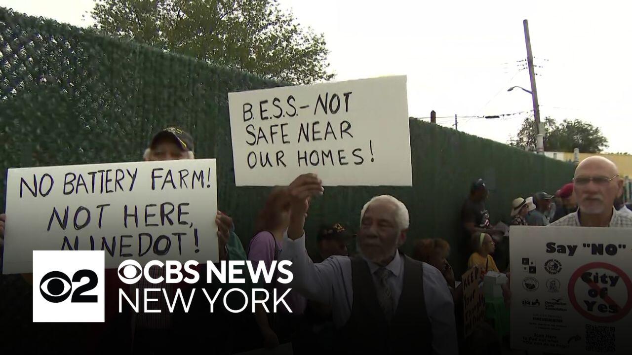 Protest in Queens over lithium-ion battery farm proposed for St. Albans ...