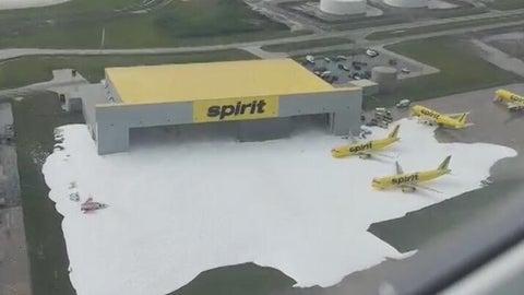 Spirit Airlines inspects three planes after fire suppression foam