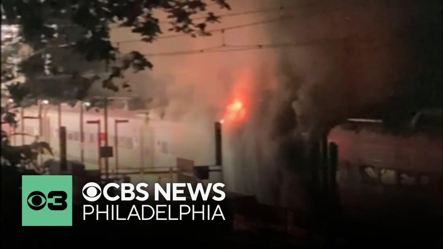 Fire on SEPTA train at Paoli Station in Chester County, Pennsylvania ...