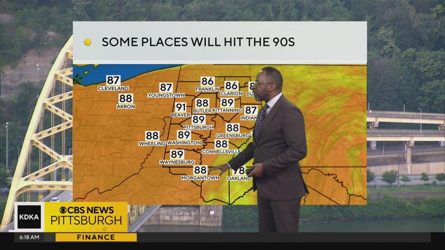 Pittsburgh will see temperatures near 90 degrees on Wednesday with ...