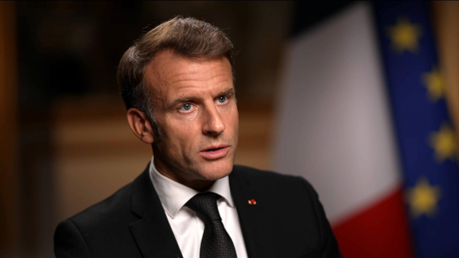 Transcription: French president Emmanuel Macron in