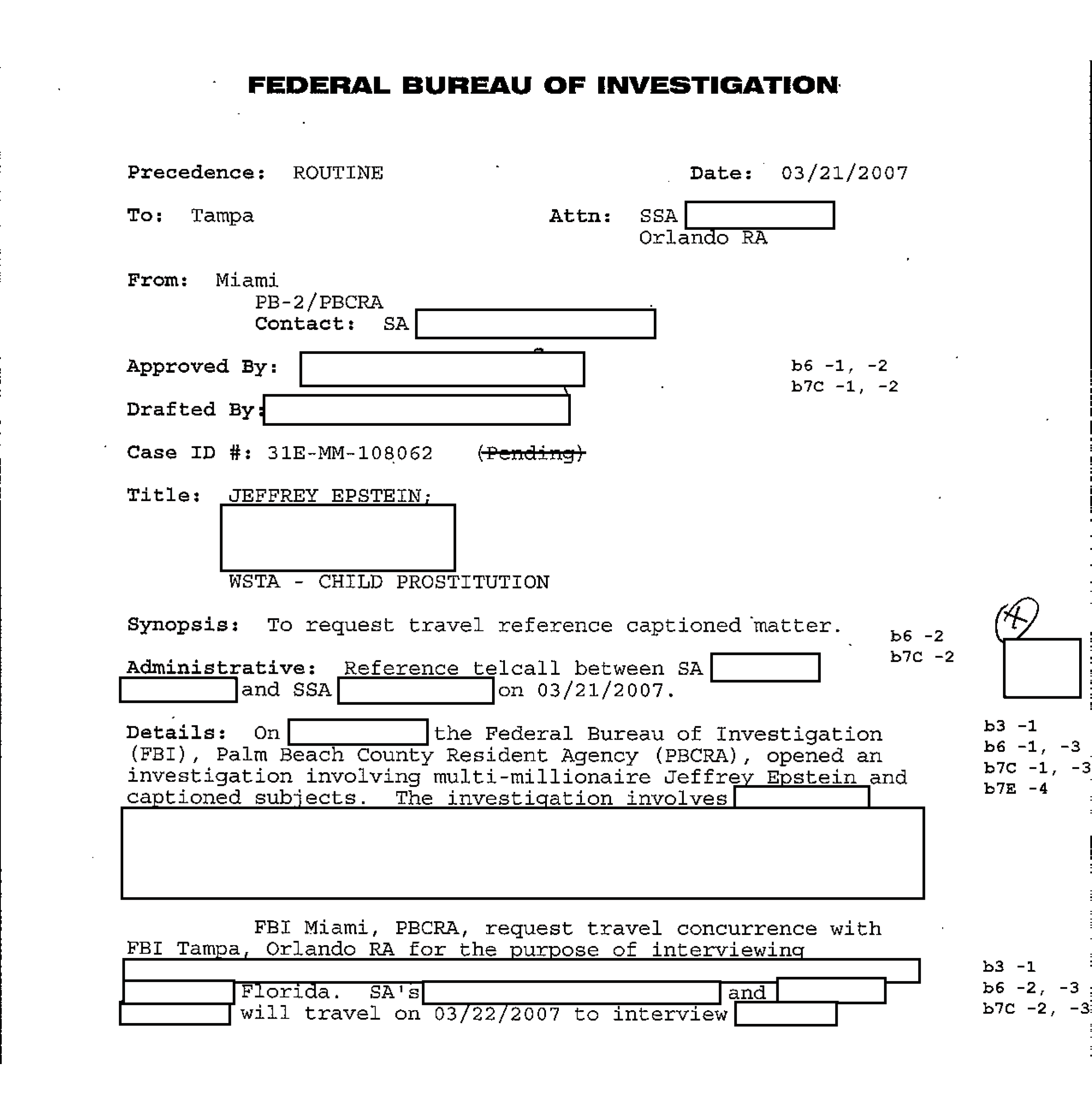 Tearsheet of document showing redactions.