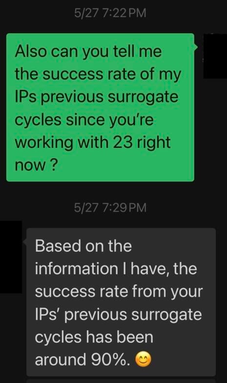 An excerpt from a text conversation between a surrogate carrying a baby for Chinese billionaire Xu Bo and her surrogacy agency. She is trying to understand how many babies the intended parent is having.