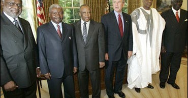Bush Applauds African Presidents - CBS News
