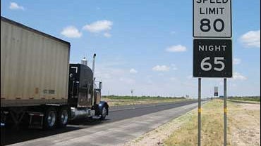 80-mile per-hour speed limit in Texas 