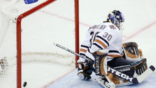 Edmonton Oilers goalie Jussi Markkanen 