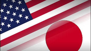 USA and Japan flags 
