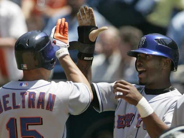 New York Mets Jose Reyes, right, and Carlos Beltran 