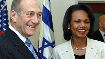 Rice meets Olmert 