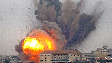 Smoke and fire rises after an Israeli airstrike hit the suburbs of Beirut, Lebanon 